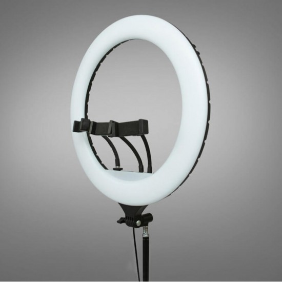 Led Ring light 58cm με τρίποδο δαπέδου και βάση για 3 κινητά YQ-580 Led Ring light 58cm με τρίποδο δαπέδου και βάση για 3 κινητά YQ-580