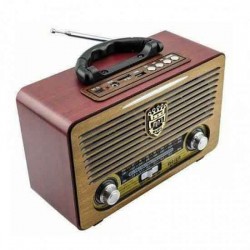 Meier M-115BT Retro Επιτραπέζιο Ραδιόφωνο Επαναφορτιζόμενο με USB Καφέ Meier M-115BT Retro Επιτραπέζιο Ραδιόφωνο Επαναφορτιζόμενο με USB Καφέ