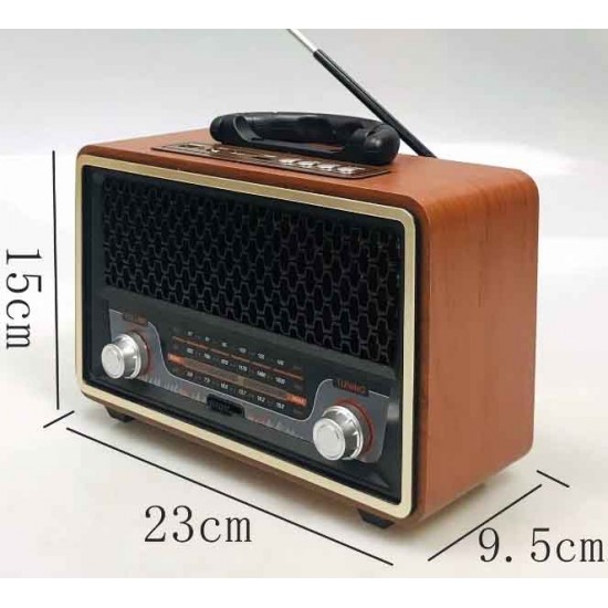 Meier M-157BT Retro Επιτραπέζιο Ραδιόφωνο Επαναφορτιζόμενο με USB Γκρι