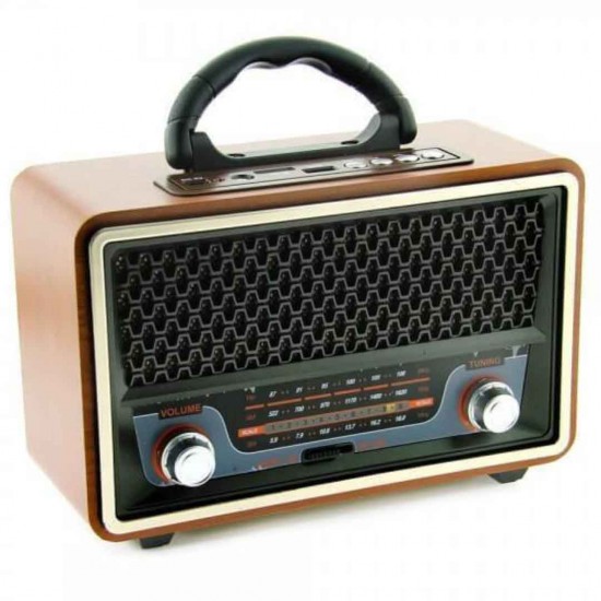 Meier M-157BT Retro Επιτραπέζιο Ραδιόφωνο Επαναφορτιζόμενο με USB Γκρι