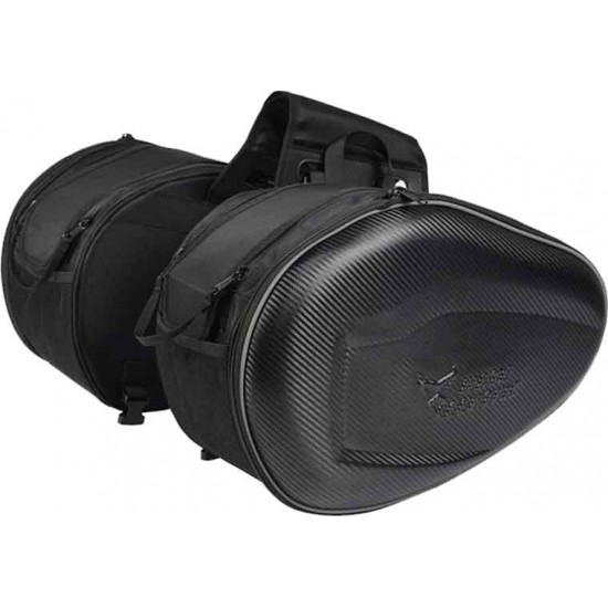 MotoCentric Saddle Bag Carbon Σετ Σαμάρια Μοτοσυκλέτας 58lt σε Μαύρο Χρώμα MotoCentric Saddle Bag Carbon Σετ Σαμάρια Μοτοσυκλέτας 58lt σε Μαύρο Χρώμα