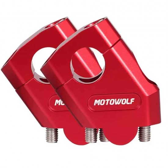Motowolf 3517MDL Αποστάτες Τιμονιού 22mm Κόκκινοι Motowolf 3517MDL Αποστάτες Τιμονιού 22mm Κόκκινοι