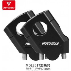 Motowolf 3517MDL Αποστάτες Τιμονιού 22mm Μαύροι Motowolf 3517MDL Αποστάτες Τιμονιού 22mm Μαύροι