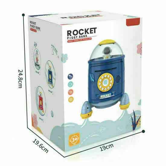 Παιδικός Κουμπαράς Πλαστικός Rocket Κόκκινος 20x18x23.5cm