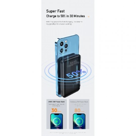 Powerbank Awei P139K με Ασύρματη Μαγνητική Φόρτιση 10000mAh Μαύρο