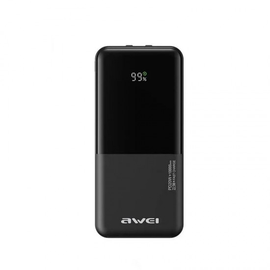 Powerbank AWEI P40K 10.000mAh, σε μαύρο χρώμα