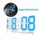 Ψηφιακό μοντέρνο ρολόι τοίχου 3D LED DS-6609 μπλέ