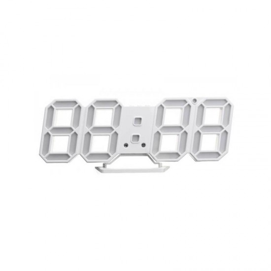 Ψηφιακό μοντέρνο ρολόι τοίχου 3D LED DS-6609 μπλέ
