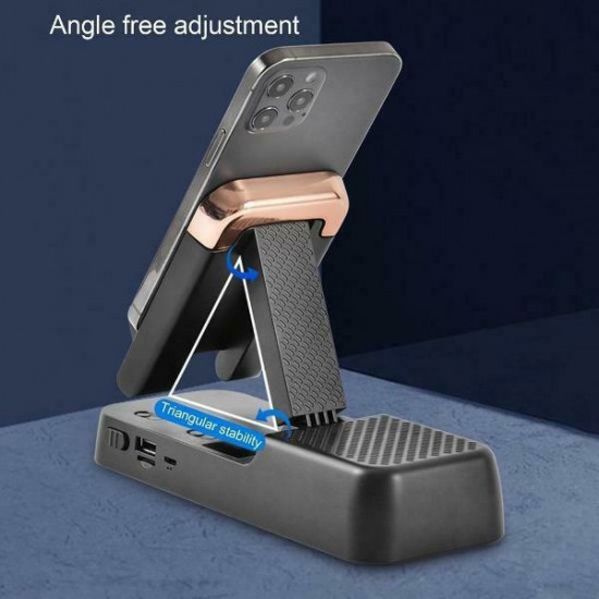 Πτυσσόμενη βάση κινητού με ηχείο Bluetooth μαύρη F18