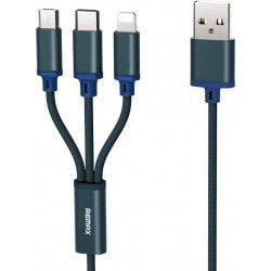 Remax Gition RC-131th Regular USB to micro USB / Type-C / Lightning Cable 2.8A Μπλε 1.15m Remax Gition RC-131th Regular USB to micro USB / Type-C / Lightning Cable 2.8A Μπλε 1.15m