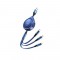 Remax RC-C018 Flat / Retractable USB to Lightning / Type-C / micro USB Cable Μπλε 1.2m