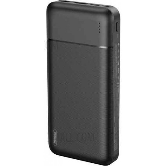 Remax RPP-166 Power Bank 20000mAh με 2 Θύρες USB-A Μαύρο