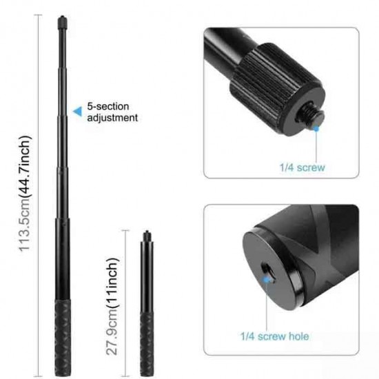 Selfie Stick Μπαστούνι για μοτοσυκλέτα για κάμερα με σφιγκτήρα- Puluz PU817