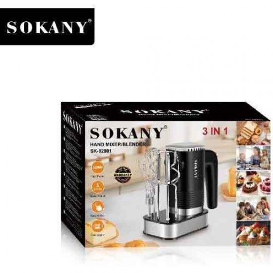 Sokany Μίξερ με Inox Κάδο Μαύρο 800W