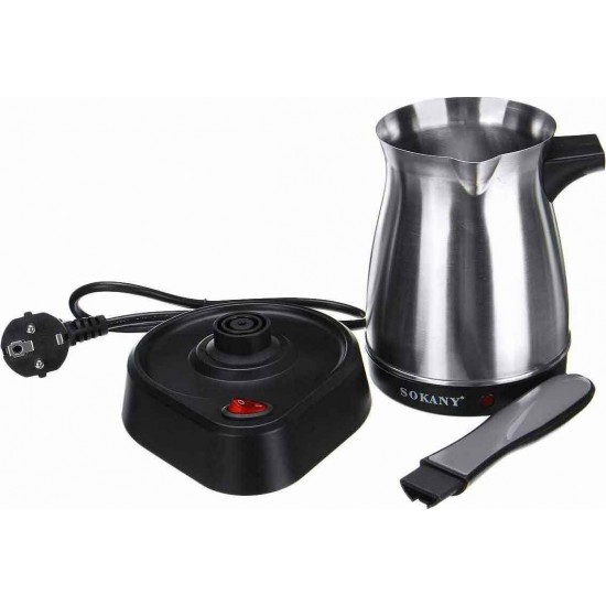 Sokany SK-214 Ηλεκτρικό Μπρίκι 600W με Χωρητικότητα 500ml Inox