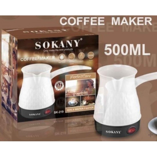 Sokany SK-219 Ηλεκτρικό Μπρίκι 600W με Χωρητικότητα 500ml White