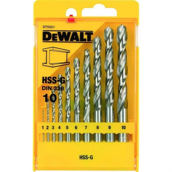 Dewalt DT5921 Τρυπάνια Μετάλλου HSS-G Σετ10 Τεμαχίων