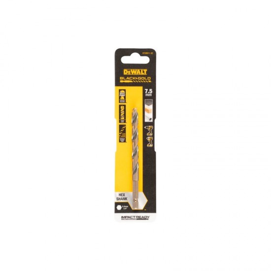 Dewalt DT20611 Τρυπάνι Εξάγωνο Χρυσό 7.5mm