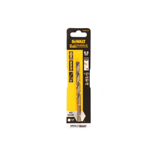 Dewalt DT20612 Τρυπάνι Εξάγωνο Χρυσό 8.0mm