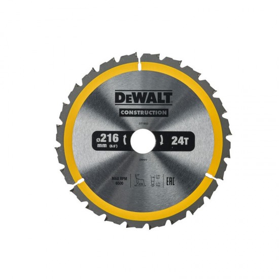 Dewalt DT1952 Δίσκος Κοπής Ξύλου 216x30x24T