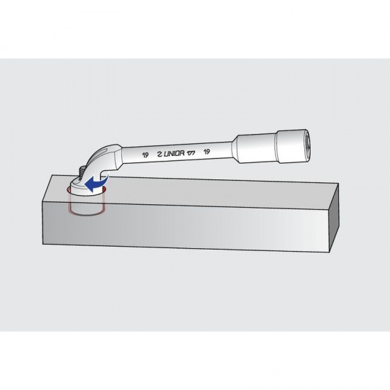 Unior 609113 Κλειδί Υποδοχής Offset Διπλού Άκρου 176 17mm