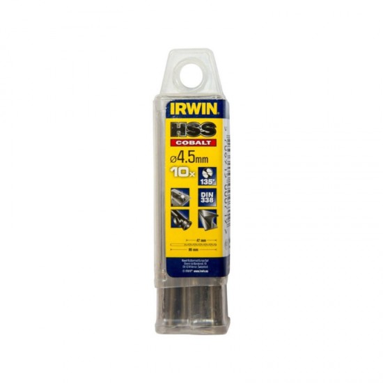Irwin 10502524 Σετ Τρυπάνια Κοβαλτίου 4.5mm 10ΤΜΧ