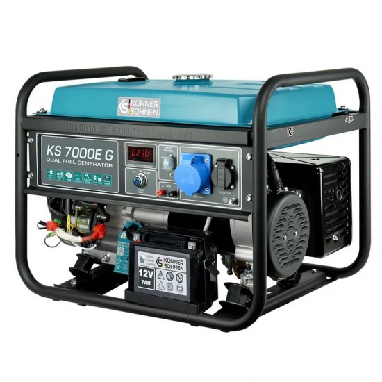 K&S KS 7000E G Γεννήτρια Βενζίνης / Υγραερίου Μονοφασική 13HP 5.5 KW (Hybrid LPG + Gasoline) 230V