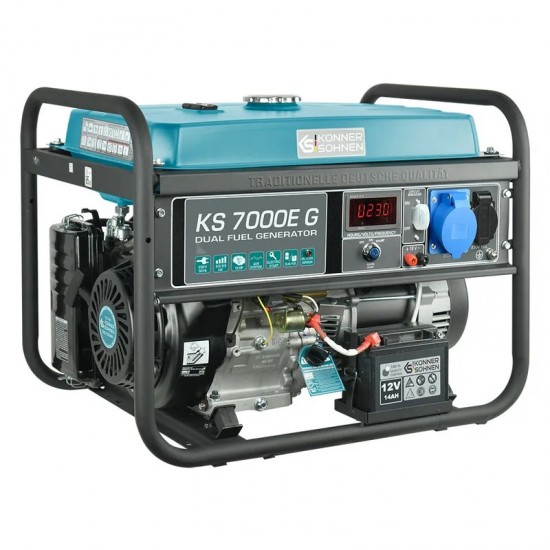 K&S KS 7000E G Γεννήτρια Βενζίνης / Υγραερίου Μονοφασική 13HP 5.5 KW (Hybrid LPG + Gasoline) 230V
