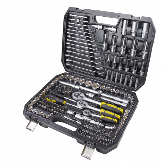 TOP MASTER Κασετίνα καρυδάκι 1/4'' & 3/8'' & 1/2'' σετ 216τεμ 339207