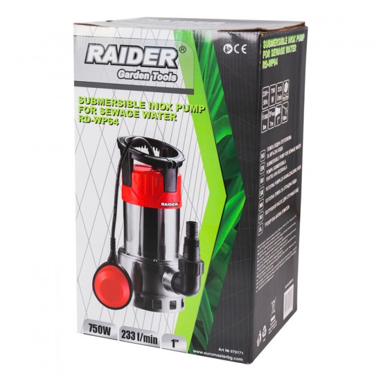 RAIDER Αντλία υποβρύχια ακαθάρτων inox RD-WP64 750W 1