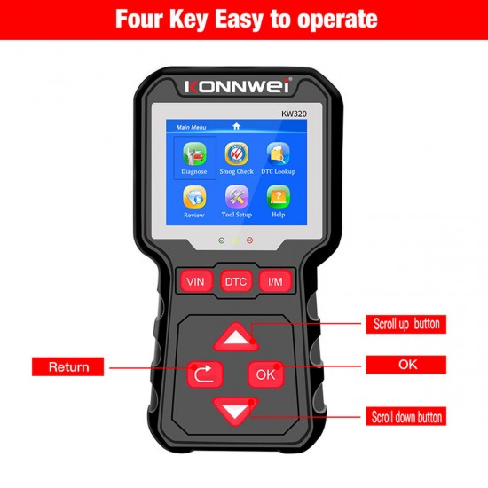 Konnwei KW320  Διαγνωστικό αυτοκινήτου OBD II  Konnwei KW320  Διαγνωστικό αυτοκινήτου OBD II