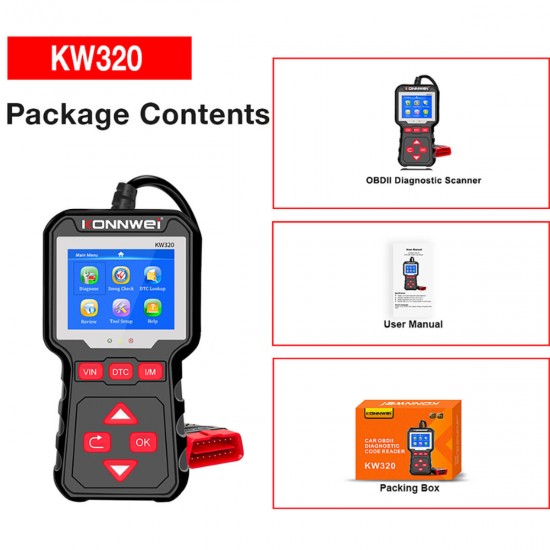 Konnwei KW320  Διαγνωστικό αυτοκινήτου OBD II  Konnwei KW320  Διαγνωστικό αυτοκινήτου OBD II