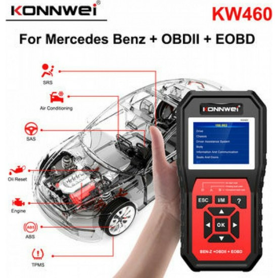 Konnwei KW460 Διαγνωστικό Αυτοκινήτου Ψηφιακό OBD 2 για Mercedes-Benz