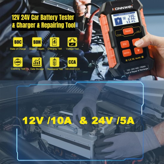 Konnwei KW520 3 σε 1 Διαγνωστικό μπαταρίας 12-24V 