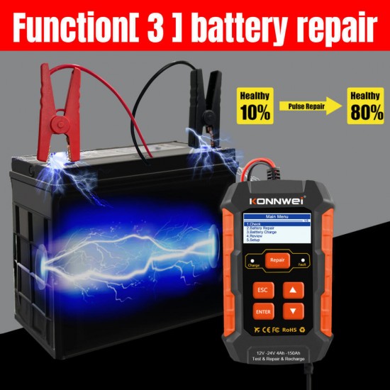 Konnwei KW520 3 σε 1 Διαγνωστικό μπαταρίας 12-24V 