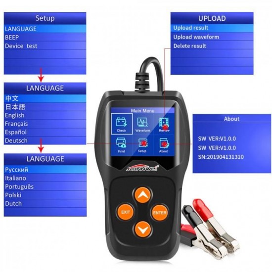 Konnwei KW600 Ψηφιακό Battery Tester