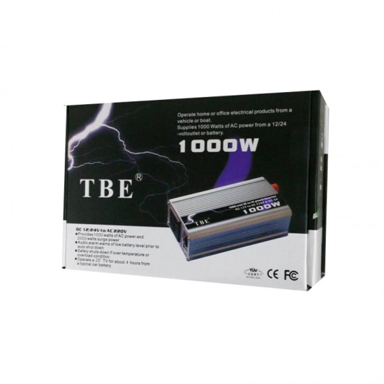 TBE 1000W Inverter τροποποιημένου ημιτόνου DC 12V σε AC 220V με USB  TBE 1000W Inverter τροποποιημένου ημιτόνου DC 12V σε AC 220V με USB