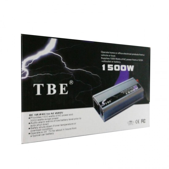 TBE 1500W Inverter τροποποιημένου ημιτόνου DC 12V σε AC 220V με USB  TBE 1500W Inverter τροποποιημένου ημιτόνου DC 12V σε AC 220V με USB