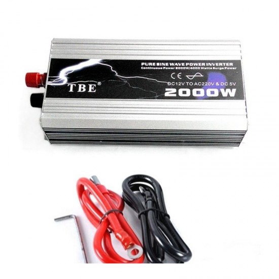 TBE 2000W Inverter Καθαρού ημιτόνου DC 12V σε AC 220V με USB  TBE 2000W Inverter Καθαρού ημιτόνου DC 12V σε AC 220V με USB