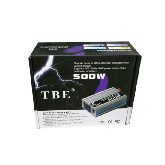 TBE 500W Inverter τροποποιημένου ημιτόνου DC 12V σε AC 220V με USB  TBE 500W Inverter τροποποιημένου ημιτόνου DC 12V σε AC 220V με USB