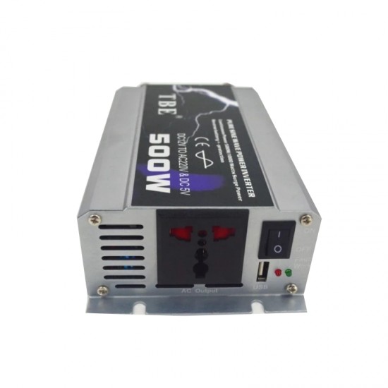 TBE 500W Inverter Καθαρού ημιτόνου DC 12V σε AC 220V με USB TBE 500W TBE 500W Inverter Καθαρού ημιτόνου DC 12V σε AC 220V με USB TBE 500W
