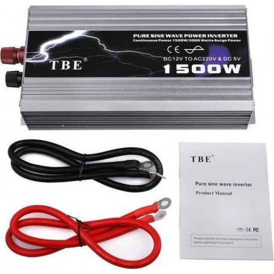 TBE 1500W Inverter Καθαρού ημιτόνου DC 12V σε AC 220V  TBE 1500W Inverter Καθαρού ημιτόνου DC 12V σε AC 220V
